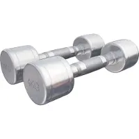 Gorilla Sports Kurzhanteln - 2er Set, 8 kg (2x4 kg) Gewichte, Rutschfest, gerändelt, Verchromter Stahl - Hantelset, Rundhanteln, Kurzhantelset