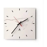ARTTOR Wanduhr - Quadrat - Glasuhr - Skizze Nacktheit Frau - 40x40cm - Schleichendes Uhrwerk - Lautlos - zum Aufhängen bereit - Dekoration Modern - Wanddekoration aus Glas - C3AC40x40-4552
