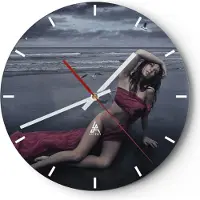 ARTTOR Wanduhr - Rund - Glasuhr - Modell Möwe Vogel Natur - 40x40cm - Schleichendes Uhrwerk - Lautlos - zum Aufhängen bereit - Dekoration Modern - Wanddekoration aus Glas - C3AR40x40-2144