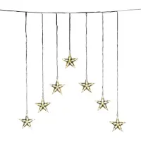 Konstsmide - LED Lichtervorhang mit 7 Sternen, 35 warm weiße Dioden, 24V Außentrafo, transparentes Kabel ; 1243-103
