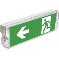 GTV SAHER DUO Notwegbeleuchtung, Fluchtwegbeleuchtung, EXIT, Notausgang Leuchte, Fluchtwegschild, 3h Notlicht, 3W, IP65, Weiß
