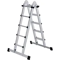 MUNK Günzburger Steigtechnik MUNK Teleskopleiter mit Traverse 4x5 Sprossen