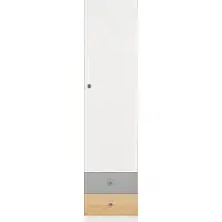 Lomadox 1-türiger Kleiderschrank in Eiche mit weiß und grau PINETO-133
