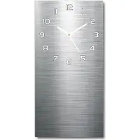 Tulup Wanduhr aus Glas – 30x60 cm - Glasbild - Glasuhr - Gehärtetes Glas -Metall Hintergrund
