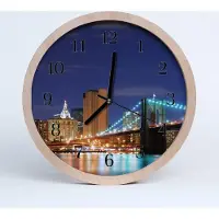 Tulup Holzuhr 30fi cm wanduhr - Bridge City-Stadt