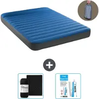 Intex Luftbett - 2 Personen - 152 x 203 x 22 cm - Blau - Inklusive Pumpe - Spannbettuch en Reperaturset