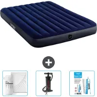 Intex Luftbett – 2 Personen – 152 x 203 x 25 cm – Blau – im Lieferumfang enthalten Spannbettuch - Pumpe en Reperaturset