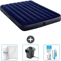 Intex Airbed - Doppelbett - 137 x 191 x 25 cm - Blau - Im Lieferumfang enthalten Spannbettuch - Pumpe en Reperaturset