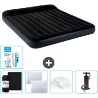 Intex Luftbett - 2 Personen - 183 x 203 x 25 cm - Dunkelblau - Im Lieferumfang enthalten Spannbettuch - Küssen - Pumpe - Reperaturset en Kissenschutz