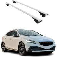 Omtec Dachträger Grundtäger für Volvo V40 2012-2019 75kg Metall Silber 2 tlg