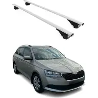 Omtec Dachträger Grundtäger für Skoda Fabia mk3 Kombi 2014-2021 75kg Metall Silber 2x