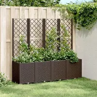 Prolenta Maison Exclusive - Pflanzkübel mit Rankgitter Braun 160x40x140 cm PP