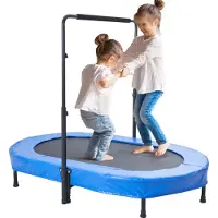 Vevor Kindertrampolin Indoor / Outdoor-Trampolin faltbares Mini Trampolin Gartentrampolin für Kleinkinder, Geburtstagsgeschenk für Kinder ab 3 Jahren für Spaß, Blau