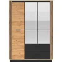 ML Meble Kleiderschrank URSO 02 dreitüriger Spiegelschrank Drehtürenschrank 210x150
