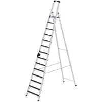 MUNK Günzburger Steigtechnik Stufen-Stehleiter einseitig begehbar mit clip-step R13 14 Stufen