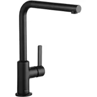 Kludi L-LINE S Spülltisch-Einhandmischer, Eco, geschlossener Hebel, schwenkbarer Auslauf, 408033975, Farbe: Mattschwarz