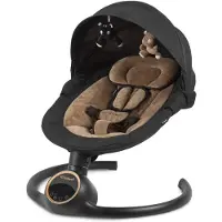 Coil Babywippe, Elektrisch Babyschaukel, Multifunktional Babywippe, 5 Schwungstufen, Bluetooth, Musik, 5-Punkt-Gurt, Tuya-Anwendung, Black/Gold