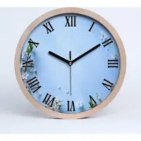Tulup Holzuhr 20fi cm wanduhr - schwarze Spitzen - Kirschblüten Hintergrund