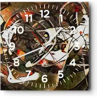 ARTTOR Wanduhr - Quadrat - Glasuhr - Abstraktion modern - 30x30cm - Schleichendes Uhrwerk - Lautlos - zum Aufhängen bereit - Dekoration Modern - Wanddekoration aus Glas - C4AC30x30-3452