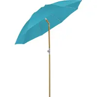 SVITA Sonnenschirm Bambus 2m Neigbar Gartenschirm Balkonschirm Hellblau