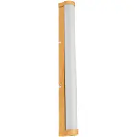 Ledvance ORBIS Tube LED-Spiegel-/Wandleuchte, gefrostetes Glas/Holzdekor, 12W, 1200lm, dimmbar, 3000/4000K über Wandschalter einstellbar, 60cm Durchmesser, IP44 Schutz vor Fremdkörpern/Spritzwasser