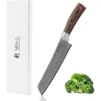 Wakoli Edib Tanto Chefmesser – 20 cm Klinge aus 67 Lagen Damaststahl mit VG-10 Kern | Scharfes Profi-Küchenmesser mit Pakkaholzgriff in Geschenkbox