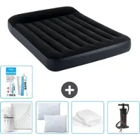 Intex Airbed – Doppelbett – 137 x 191 x 25 cm – Dunkelblau – Im Lieferumfang enthalten Spannbettuch - Küssen - Pumpe - Reperaturset en Kissenschutz