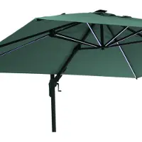 Blumfeldt Sonnenschirm für Balkon, Sonnenschirm mit Solarpanel & LED Beleuchtung, Wasserdicht & UV-Schutz, Balkon Sonnenschirm für Terrasse, Balkon & Garten, Verstellbarer Balkon Schirm, Sonnenschutz