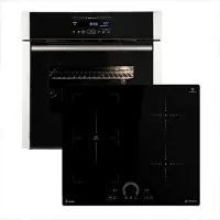 KKT Kolbe Autarkes Herdset: 60cm Einbaubackofen EB8016ED + 59cm Induktionskochfeld IH85901FZ | Katalyse | Drehspieß | Pizzafunktion | Grill | Heißluft | Teleskopauszüge | Automatik-Timer | SET8016IH592FZ