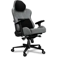 Yumisu Gaming Stuhl Bürostuhl 2050 Magnetic Höhenverstellbar bis 150kg Belastbar Rückenlehne und Sitz aus Kaltschaum CLOUD Grau BLACK Stoff