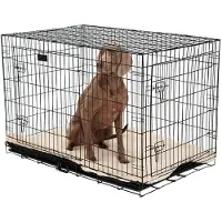 Brixy Hundebox – Hundebox – Größe XL – zusammenklappbar – 107 x 72 x 77 cm – 2 Türen – Schwarz