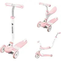HyperMotion Multifunktionaler 5-in-1 Balance-Roller mit Sitz, Rosa, ab 1 Jahr