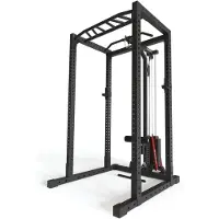 ATLETICA R7-Base Stack Power Rack | Power Rack mit 90kg oder 120kg Steckgewicht | Latzugstation mit Legblocker | 220cm Höhe