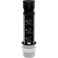 Plastrol Möbelsteckdose mit 3x 230V Schuko 2x USB-A Anschluss