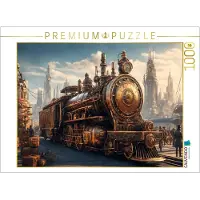 CALVENDO Puzzle Dampflock im Bahnhof | 1000 Teile Lege-Größe 64x48cm Foto-Puzzle für glückliche Stunden