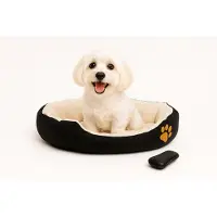 Mobiclinic Pets, Hundebett, Pluto, , Katzenbett, Maschinenwaschbar, Anti-Rutsch-Noppen, Hundekorb, Katzenkorb, Verschiedene Größen, Schwarz/Weiß