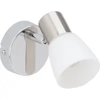 Brilliant LED Wandspot Janna | zeitlose Wandleuchte | Metall/Glas | eisen/chrom/weiß | Kopf schwenkbar | 1x E14 max 40 W