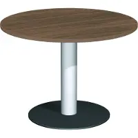 Geramöbel Konferenztisch Tellerfuß, Kreisform, feste Höhe, D-1000x720, Nussbaum