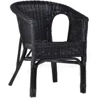 MiaMöbel Armlehnstuhl Rattan 57x75x56 cm Landhausstil Rattan Schwarz