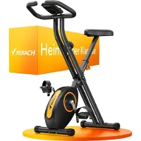 Merach Klappbares Heimtrainer, kompakt und leise, 16 Magnetstufen, LCD-Bildschirm, Tablet-Halterung, für den Heimgebrauch
