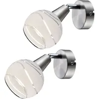 Etc-shop 2x LED Wandleuchten mit verstellbarem Glasspot ELLIOTT