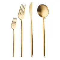 Karaca Bella Shiny Gold 24 Stück 6 Personen Besteckset - Elegantes Besteck in praktischer Box für stilvolle Tischkultur