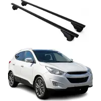 Omtec Dachträger Grundtäger für Hyundai ix35 2010-2015 75kg Metall Schwarz 2 tlg