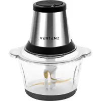 Vertenz Chop 20 | Elektrischer Häcksler für Gemüse und Fleisch Multifunktionaler Zerkleinerer: hacken , raspeln, schnippeln, schneiden, mixen | Silber