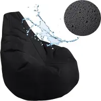 AD.CON Outdoor Indoor Sitzsack EPS Gamer Puff Relax-Sessel Sitzkissen Bodenkissen Bean Bag 225L Schwarz