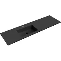 Mexen Otis Einbaubecken links 161 x 46,5 cm, schwarz matt - 25181671L