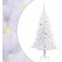 Syfax Künstlicher Weihnachtsbaum Weiß 150 cm PVC und Stahl