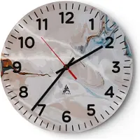 ARTTOR Wanduhr - Rund - Glasuhr - Abstraktion modern - 40x40cm - Schleichendes Uhrwerk - Lautlos - zum Aufhängen bereit - Dekoration Modern - Wanddekoration aus Glas - C4AR40x40-4050