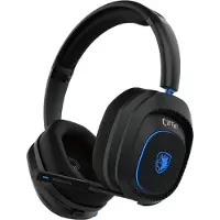Hyrican Sades Carrier SA-203 Gaming-Headset (Rauschunterdrückung, kabellos, Stereo, Over Ear, Bluetooth 5.0, 2,4G, 3,5 mm) schwarz/blau