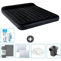Intex Luftbett - 2 Personen - 183 x 203 x 25 cm - Dunkelblau - Im Lieferumfang enthalten Spannbettuch - Küssen - Pumpe - Reperaturset en Kissenschutz